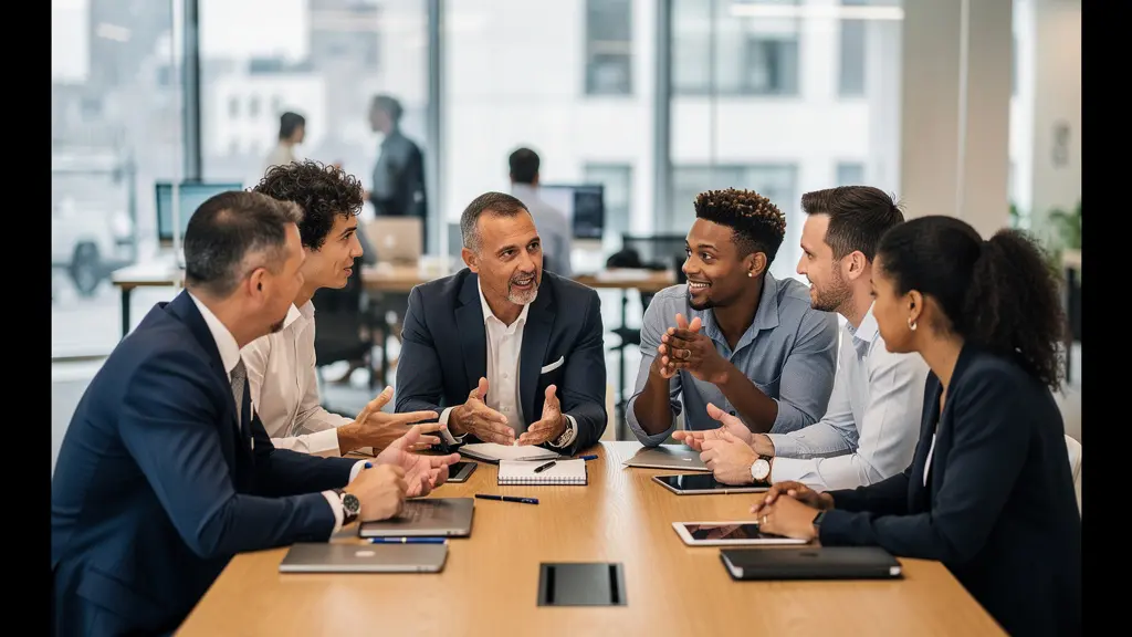 Cross-functional teams collaborating around shared OKR dashboard