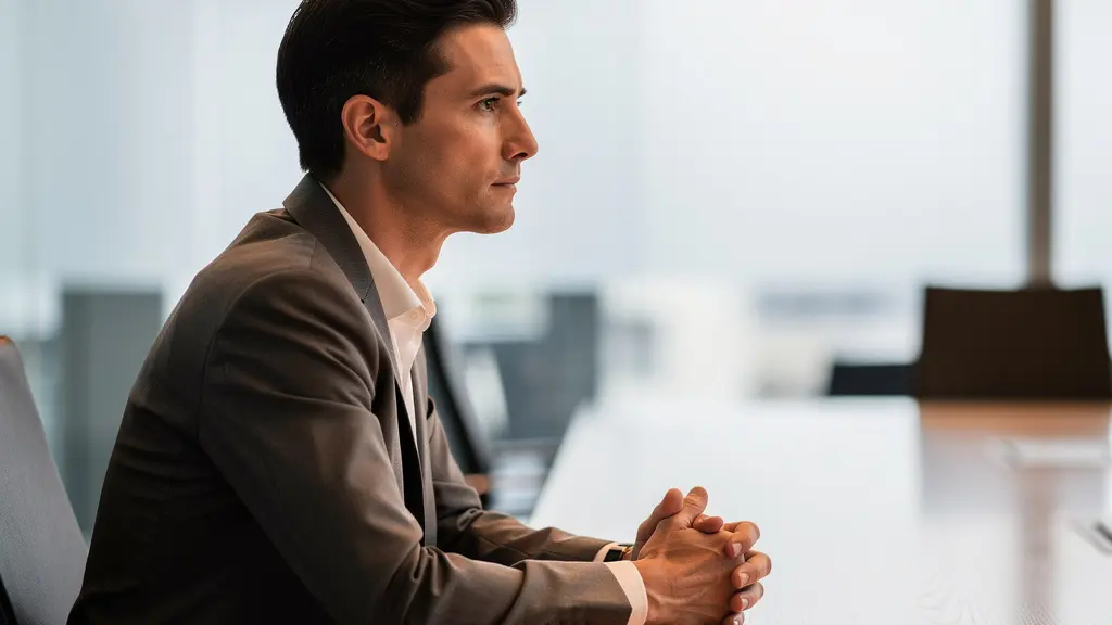 Business executive contemplating legal documents for fraud case