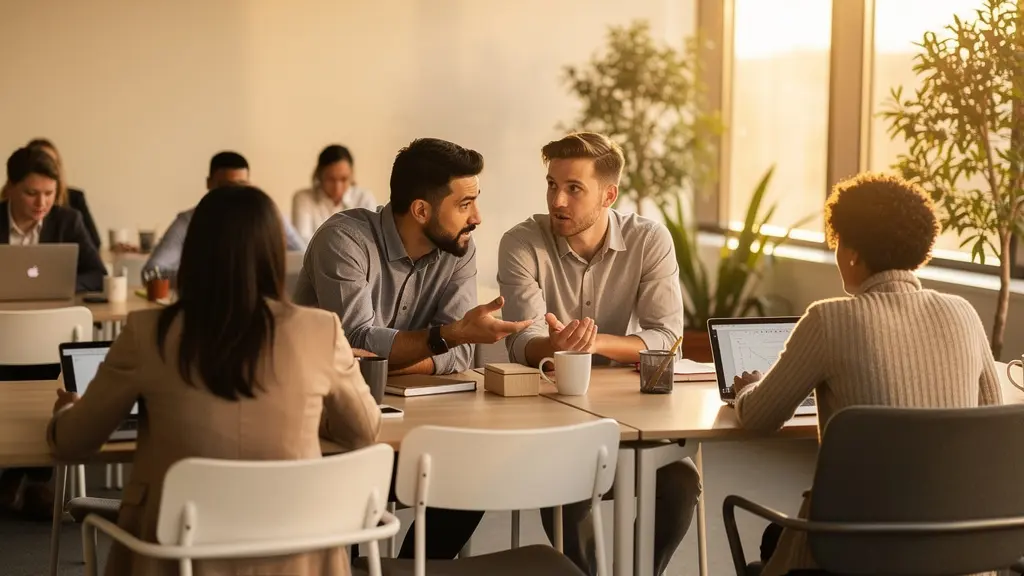 Modern office space showing efficient workspace utilization and technology integration