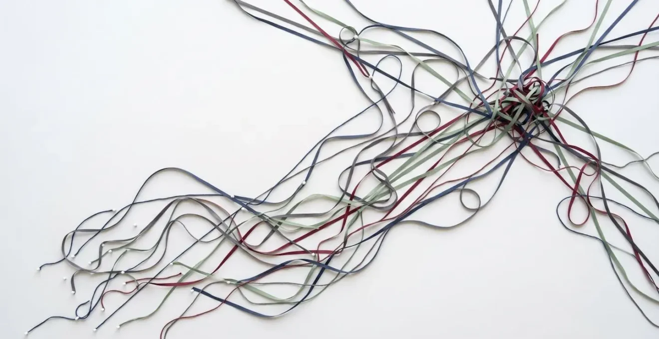 Wide perspective view of complex journey mapping with multiple interconnected pathways